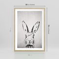 Plakat w ramie 50x70 - Szkicowany królik w grafice - szkic, królik - rama drewno