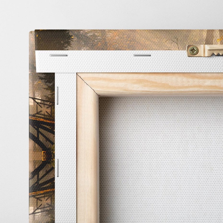 Obraz na płótnie 80x80 - Romantyczny Mostek - mostek, romantyczny