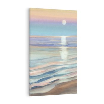 Obraz na płótnie 50x70 - Witraże roziskrzonych myśli - akwarela, zamglony wschód słońca