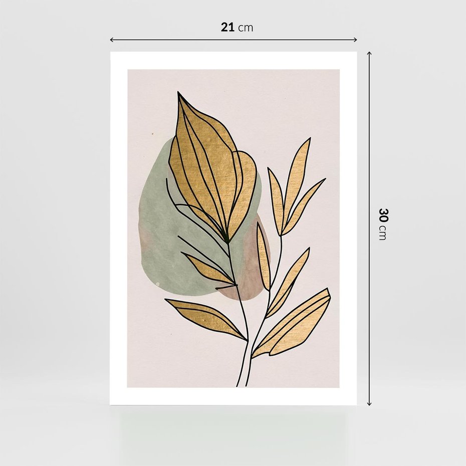 Plakat bez ramy 21x30 - Rozkwitające Wnętrza Światła - abstrakcyjny obraz boho, liście