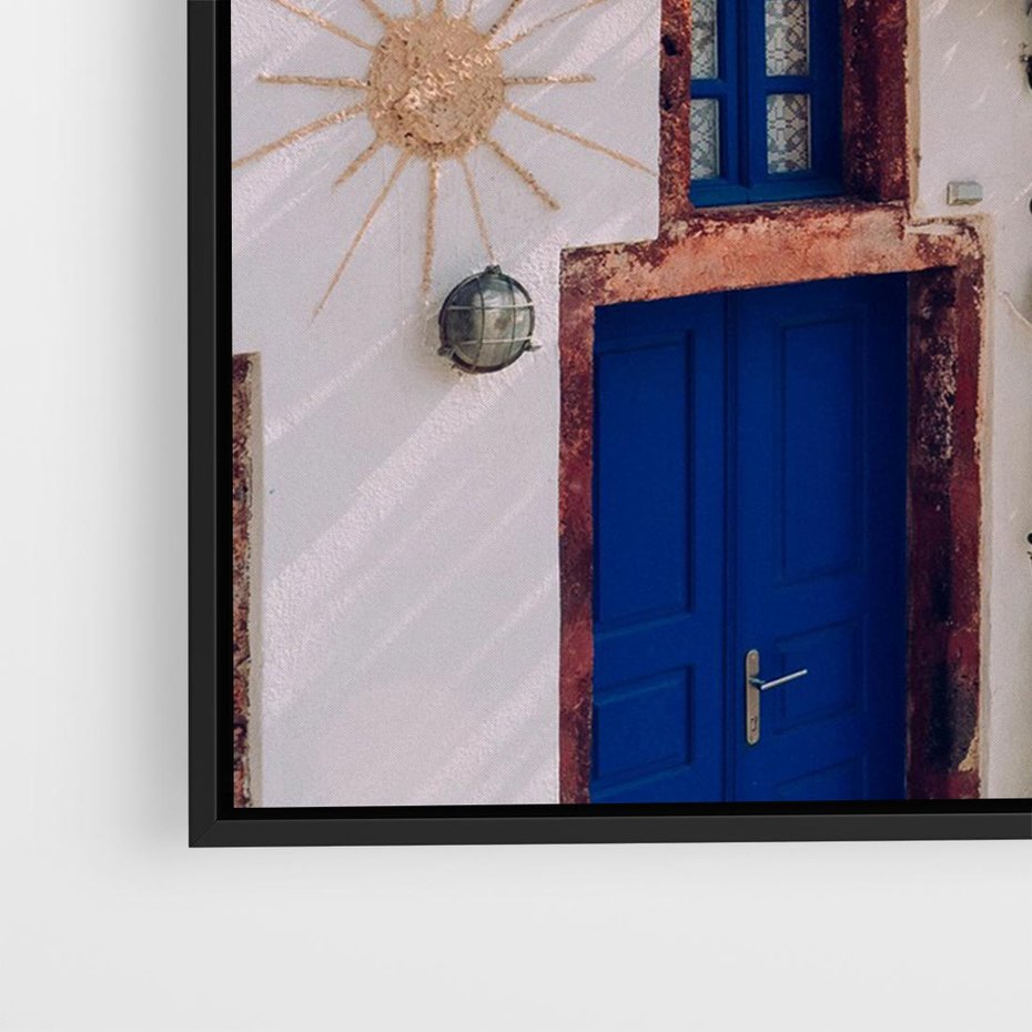 Obraz w ramie 70x50 - Urok Greckiej Wyspy - Santorini, Grecja - rama czarna