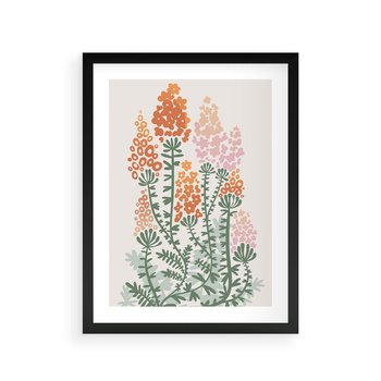 Plakat w ramie 50x70 - Kwiatowe Uniesienia - kwiaty polne, plakat - rama czarna