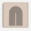 Obraz w ramie 80x80 - Migocące Echa - abstrakcyjne linie, geometria - rama drewno