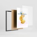 Plakat w ramie 30x40 - Świeże cytryny pełne smaku - cytryny, owoce - rama czarna