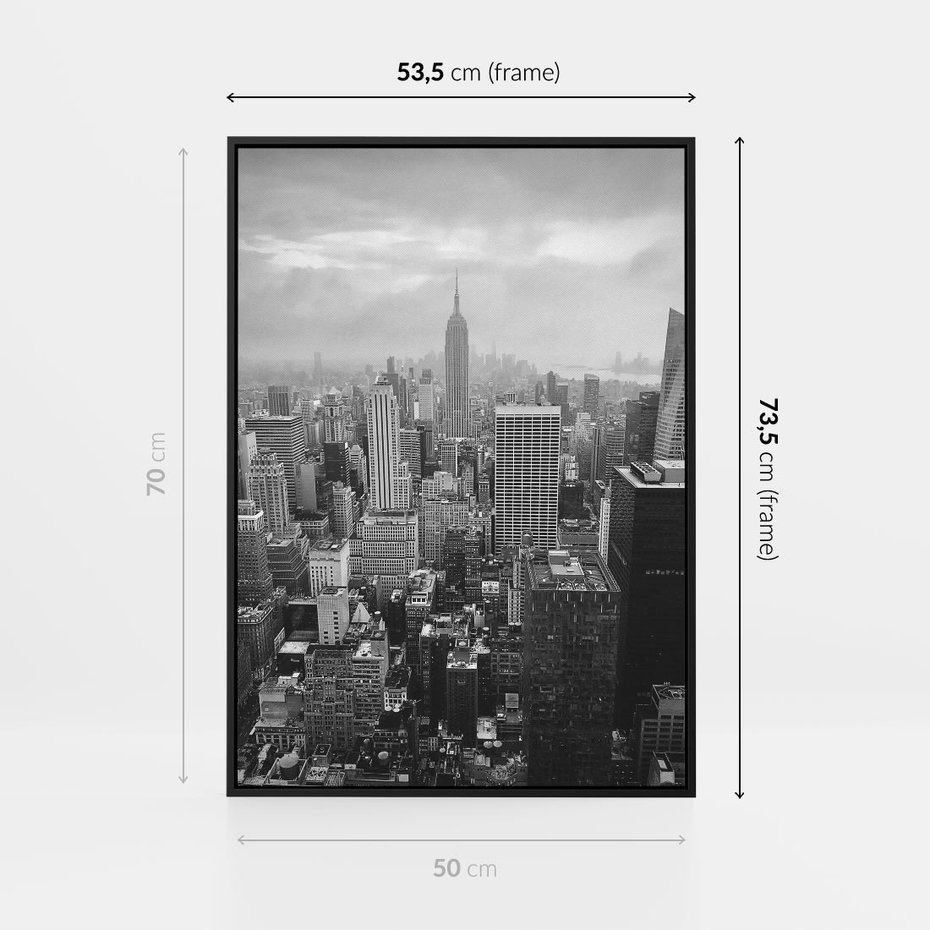 Obraz w ramie 50x70 - Majestatyczne Wysokości - Nowy Jork, wieżowce - rama czarna