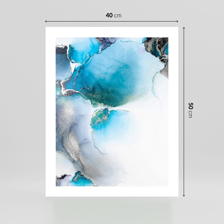 Plakat bez ramy 40x50 - Marmur złotą akwarelą - marmur, akwarela