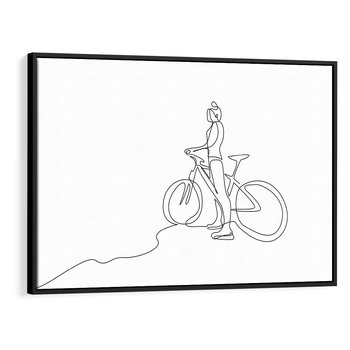 Obraz w ramie 100x70 - Minimalistyczna Przejażdżka - szkic, minimalizm - rama czarna