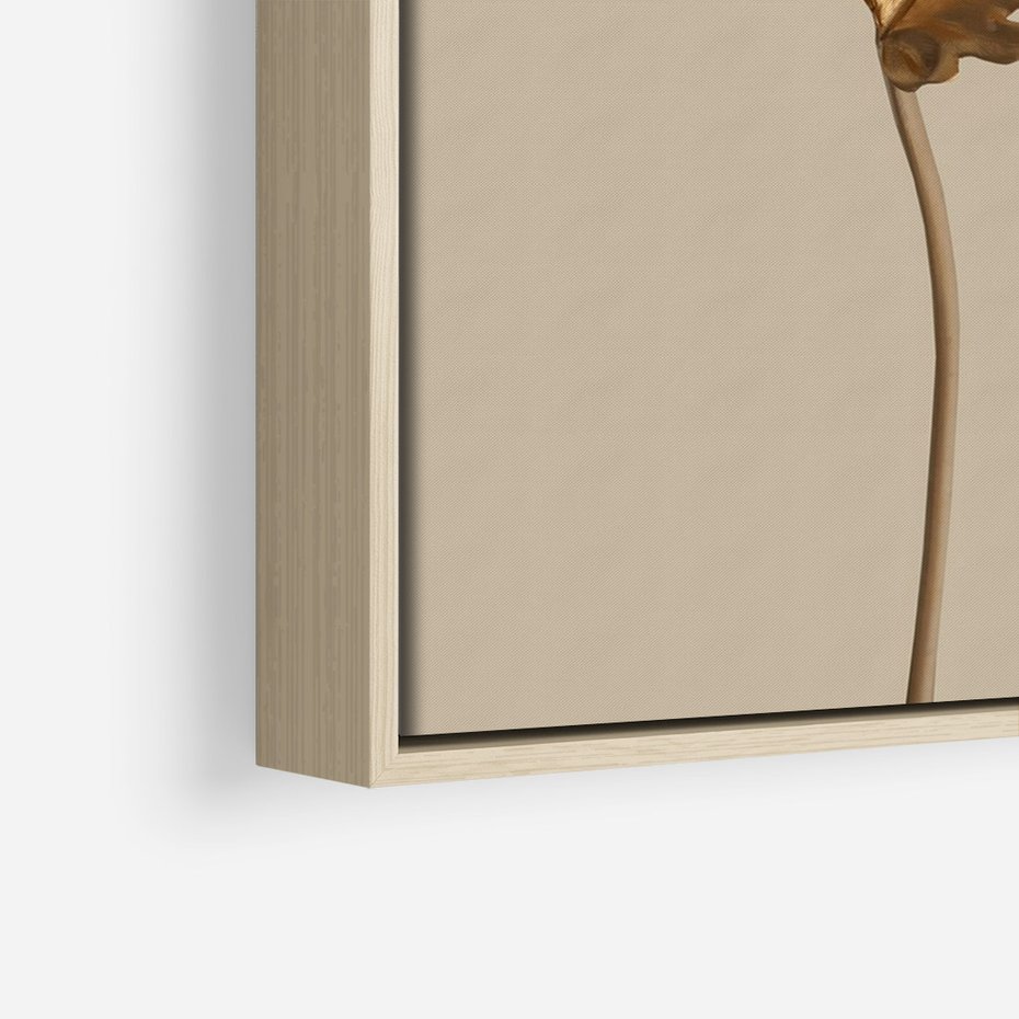 Obraz w ramie 50x70 - Piękno w Detalu - złoty, liść - rama drewno