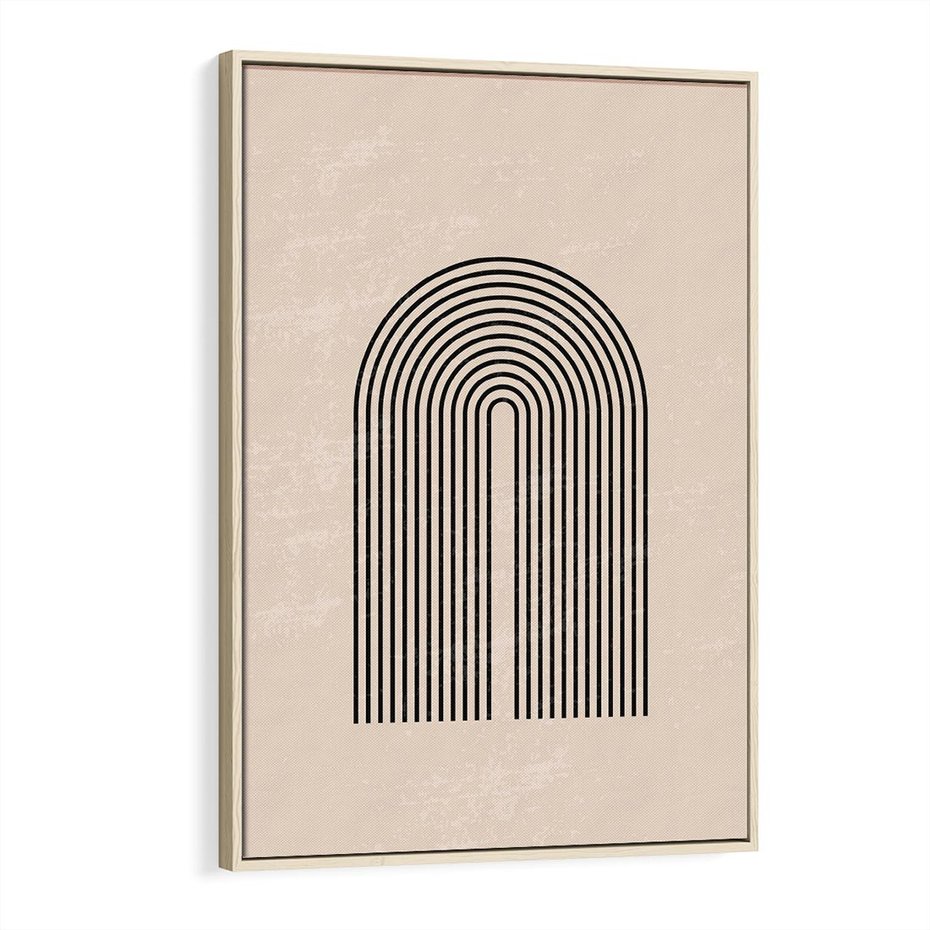 Obraz w ramie 80x120 - Migocące Echa - abstrakcyjne linie, geometria - rama drewno