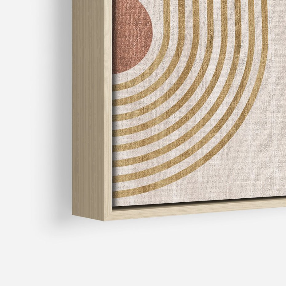 Obraz w ramie 50x70 - Melodia ukrytych snów - retro grafika, styl mid-century - rama drewno