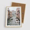 Plakat w ramie 50x70 - Wenecja na Twojej Ścianie - wenecja, kanały - rama drewno