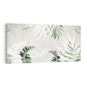 Obraz na płótnie 140x70 - Zielony Raj - monstera, palmy