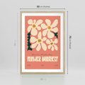 Plakat w ramie 50x70 - Szkicowane Kolorowe Uczucia - kwiatowa kompozycja, minimalizm - rama drewno