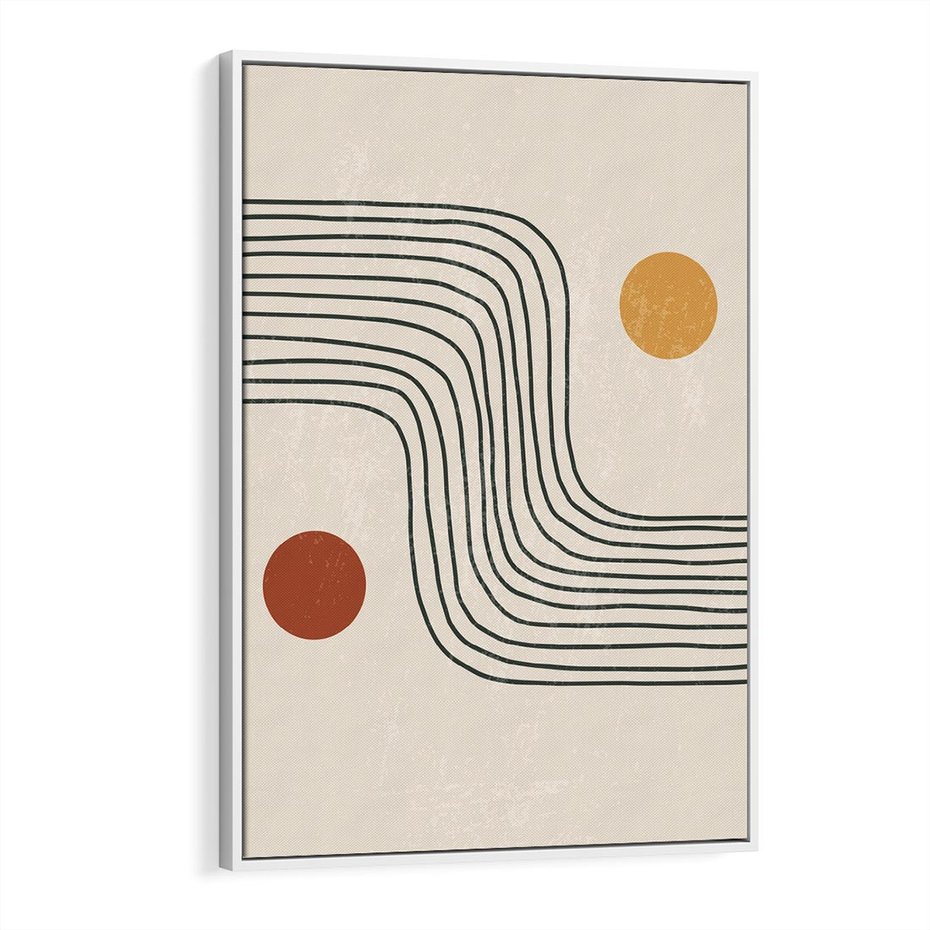 Obraz w ramie 70x100 - Czysta Refleksja - abstrakcyjna sztuka, boho kształty - rama biała