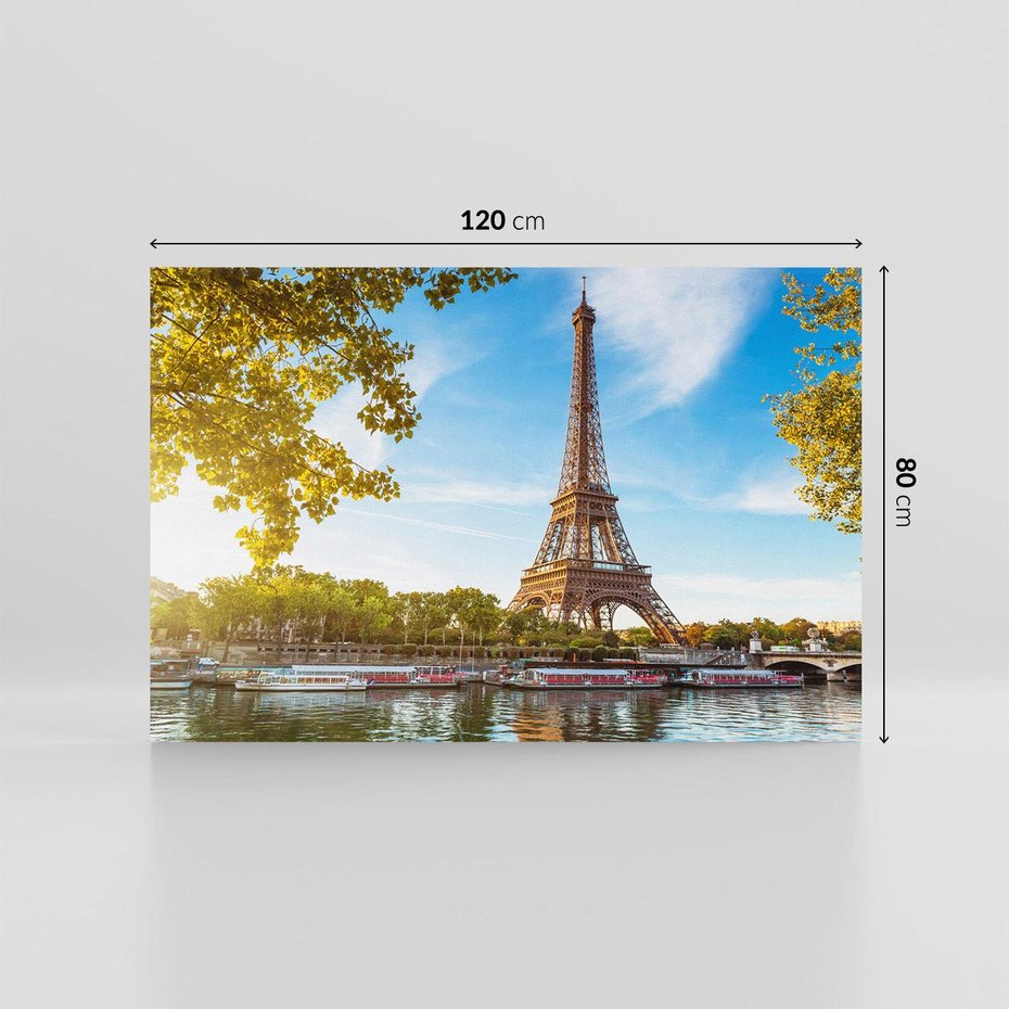 Obraz na płótnie 120x80 - Romantyczny Paryż pod Wieżą Eiffla - Paryż, Wieża