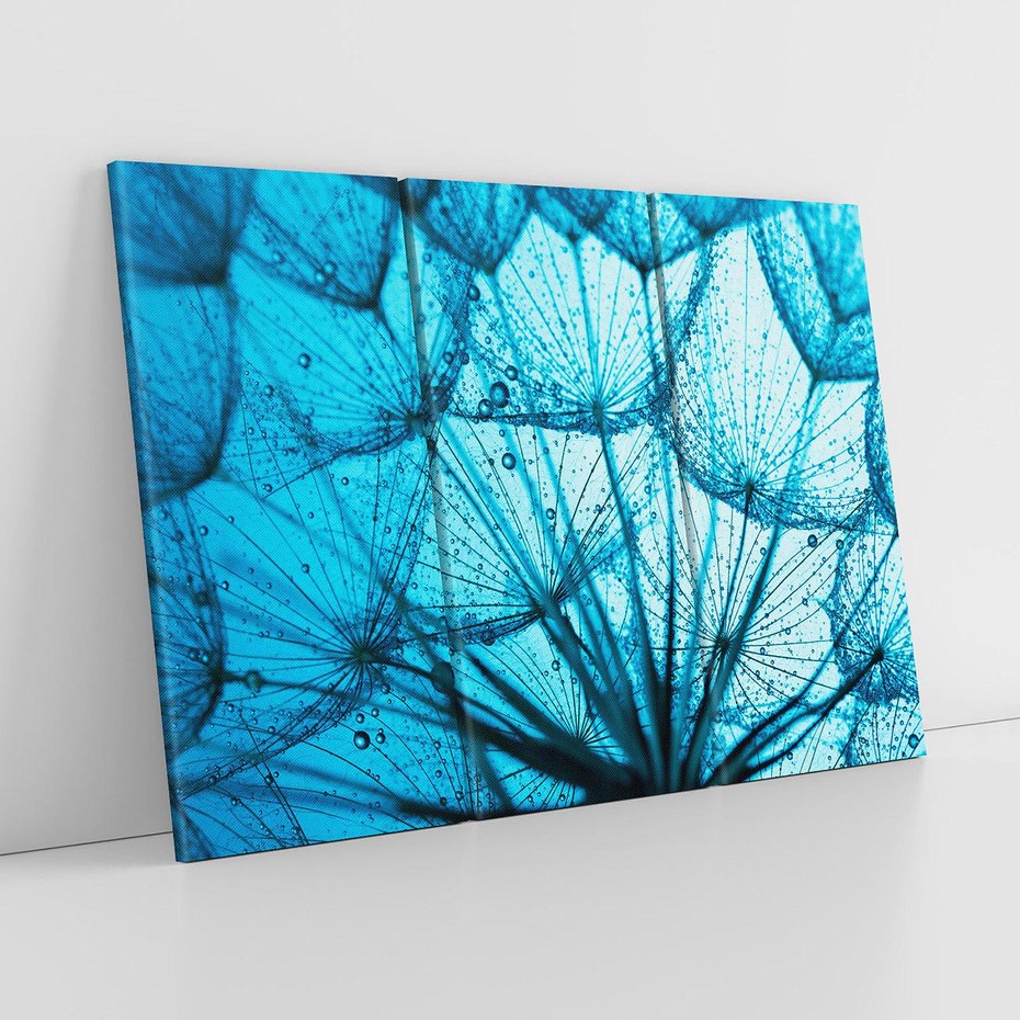 Obraz na płótnie 120x80 - Lekkość dmuchawca wśród kwiatów - dmuchawiec, kwiaty