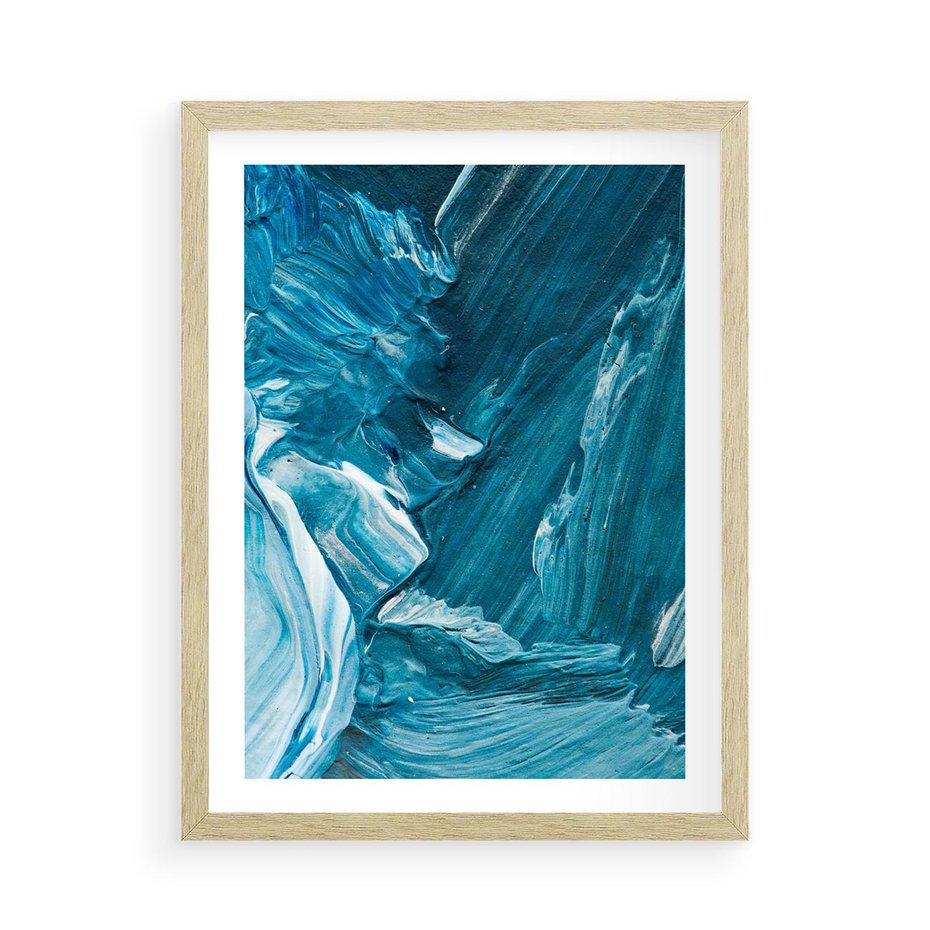 Plakat w ramie 50x70 - Wyrazista abstrakcja w akwareli - abstrakcja, akwarela - rama drewno