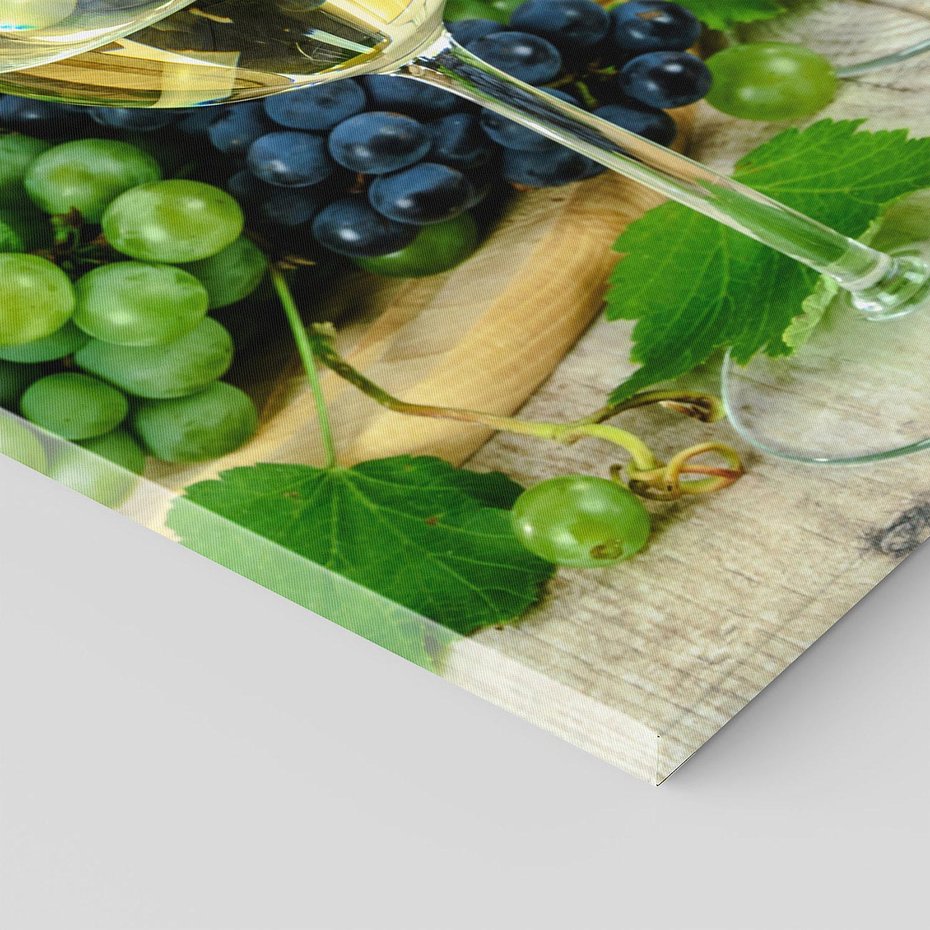 Obraz na płótnie 50x70 - Wino winogrona i kieliszki - wino, winogrona