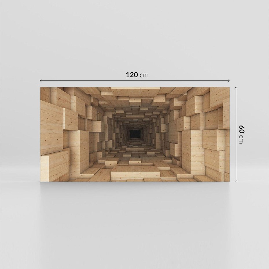 Obraz na płótnie 120x60 - Abstrakcyjny 3D tunel: Podróż w głębię - 3D, tunel