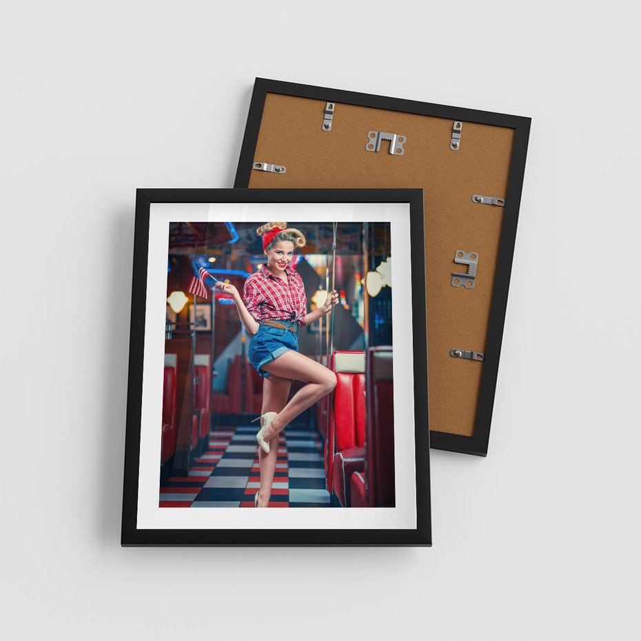 Plakat w ramie 40x50 - Czas Wstecz - retro, restauracja - rama czarna