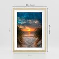 Plakat w ramie 30x40 - Magia zachodu słońca na plaży - zachód, słońca - rama drewno