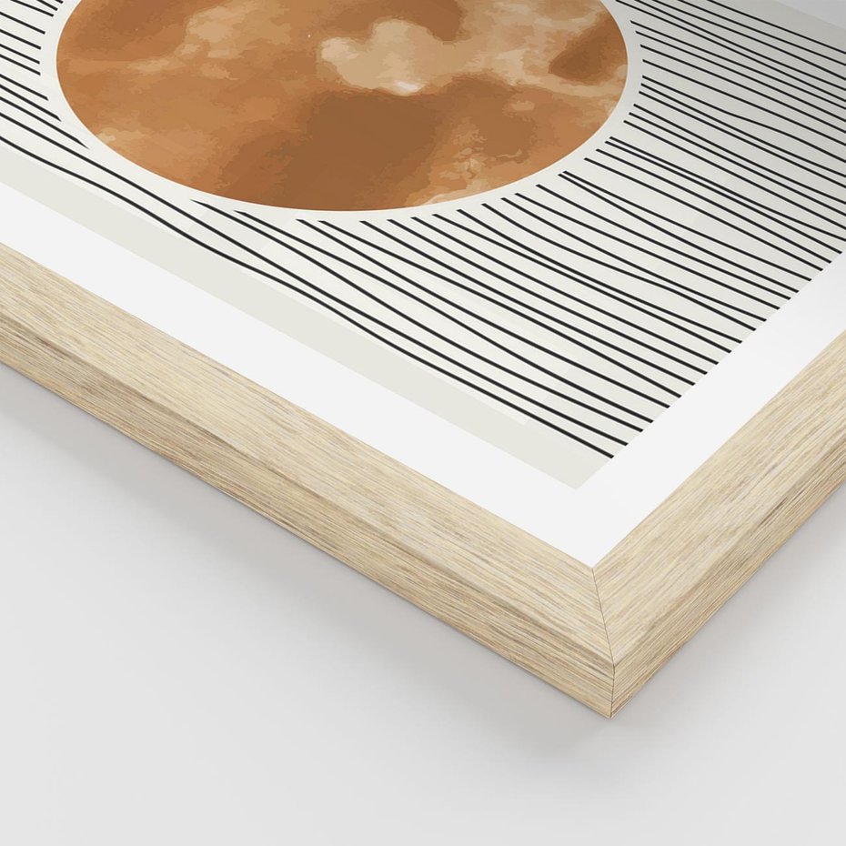 Plakat w ramie 50x70 - Eteryczne Krągłe Echa - boho obraz, geometria - rama drewno