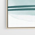 Obraz w ramie 70x100 - Turkusowy Świat - minimlizm, abstrakcja - rama drewno