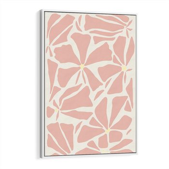 Obraz w ramie 80x120 - Akwarelowe Promienie - abstrakcyjne boho kwiaty, kompozycja - rama biała