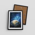 Plakat w ramie 30x40 - Kosmiczne Horyzonty - Ziemia, kosmos - rama czarna
