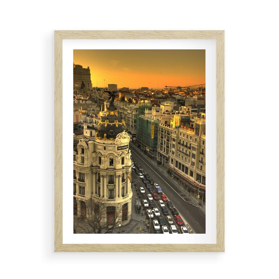 Plakat w ramie 50x70 - Miasto Metropolii - miasto, metropolia - rama drewno