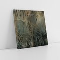Obraz na płótnie 60x60 - Światło w mroku duszy - liście traw, mroczny klimat