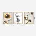 Zestaw obrazy w ramie 30x40 galeria - Miłego, dnia, kawa, napis, kuchnia, restauracja - rama drewno