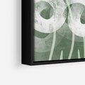 Obraz w ramie 50x50 - Spokojne Plamy Natury - zielony plakat, roślinne motywy - rama czarna