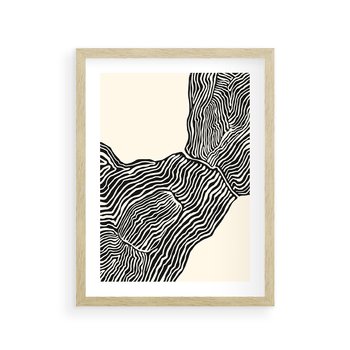 Plakat w ramie 30x40 - Migoczące Kontury - boho plakat, rycina - rama drewno