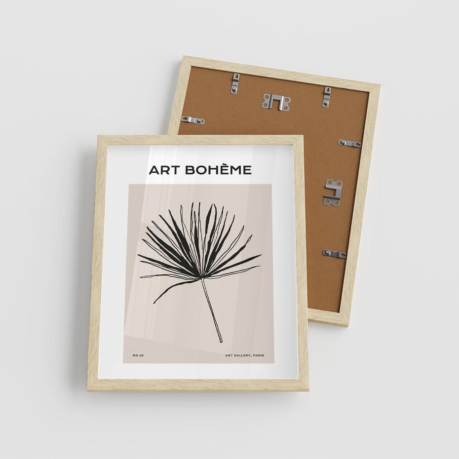 Plakat w ramie 40x50 - Rozkwitające Boho Kształty - boho sztuka, plakat - rama drewno