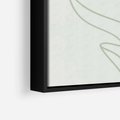 Obraz w ramie 50x50 - Zielona Równowaga Linii - abstrakcyjne delikatne zielone linie, nowoczesny plakat - rama czarna