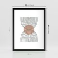 Plakat w ramie 30x40 - Przenikające Widzenia - półkola, koło - rama czarna