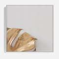Obraz w ramie 80x80 - Natury Szlachetność - złote, liście - rama biała