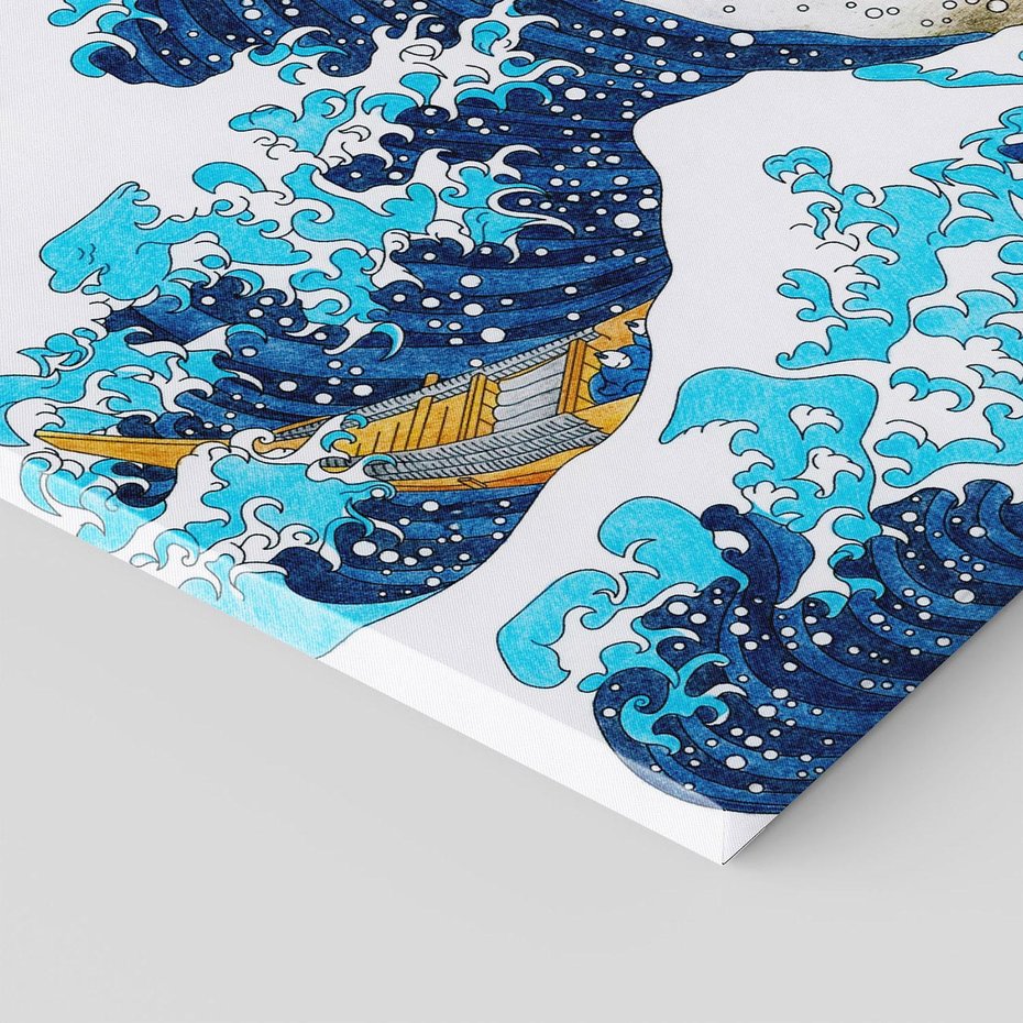 Obraz na płótnie 120x80 - Wzburzone Morze - wielka fala w kaganawie, Hokusai