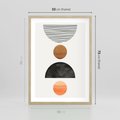 Plakat w ramie 50x70 - Geometryczna Przygoda - nowoczesna grafika, geometria - rama drewno
