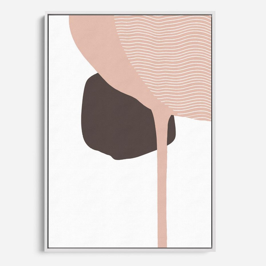 Obraz w ramie 50x70 - Wibracje Odbić Plam - abstrakcyjny obraz, rozlewające się plamy - rama biała