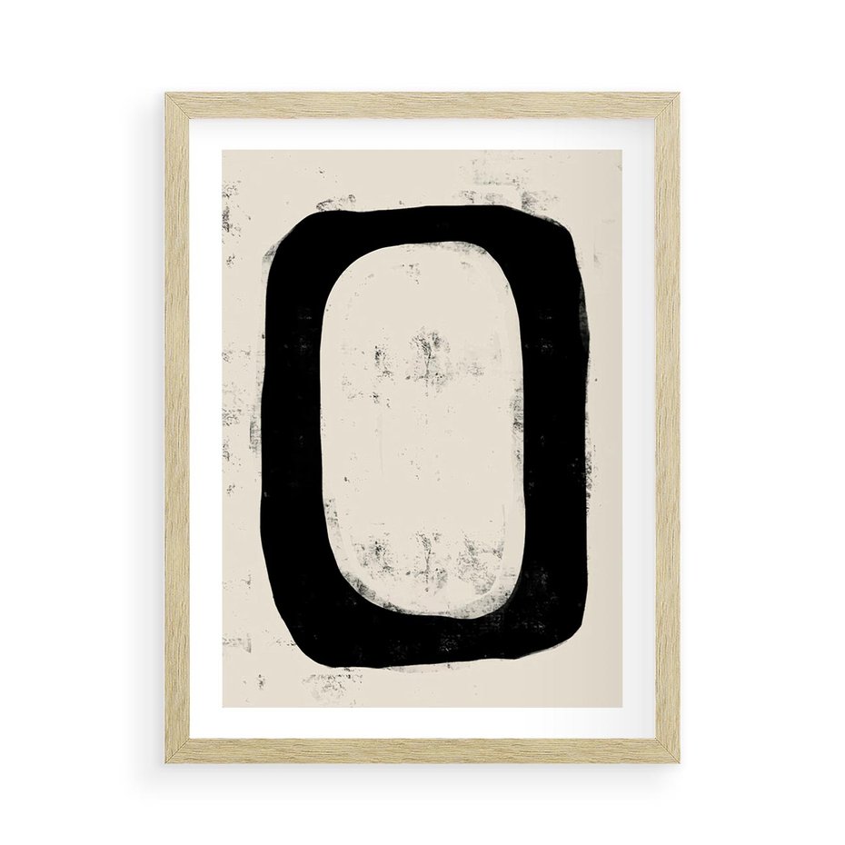 Plakat w ramie 50x70 - Wnętrza Kształtów - abstrakcja, minimalizm - rama drewno