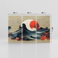 Obraz na płótnie 120x80 - Requiem dla marzeń - sztuka japońska, fale oceanu
