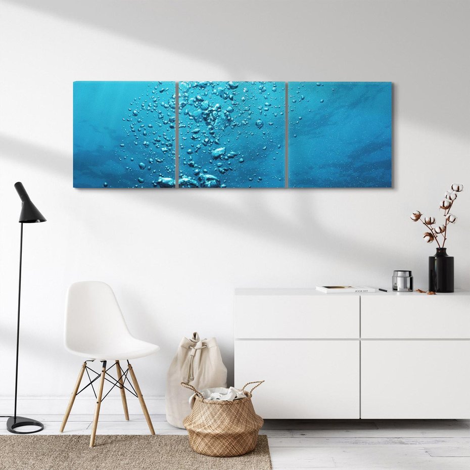 Obraz na płótnie 120x40 - Gra Bąbelków - woda, bąbelki