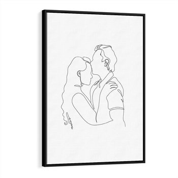 Obraz w ramie 70x100 - Wewnętrzne Emocje - para zakochanych, kobieta i mężczyzna - rama czarna