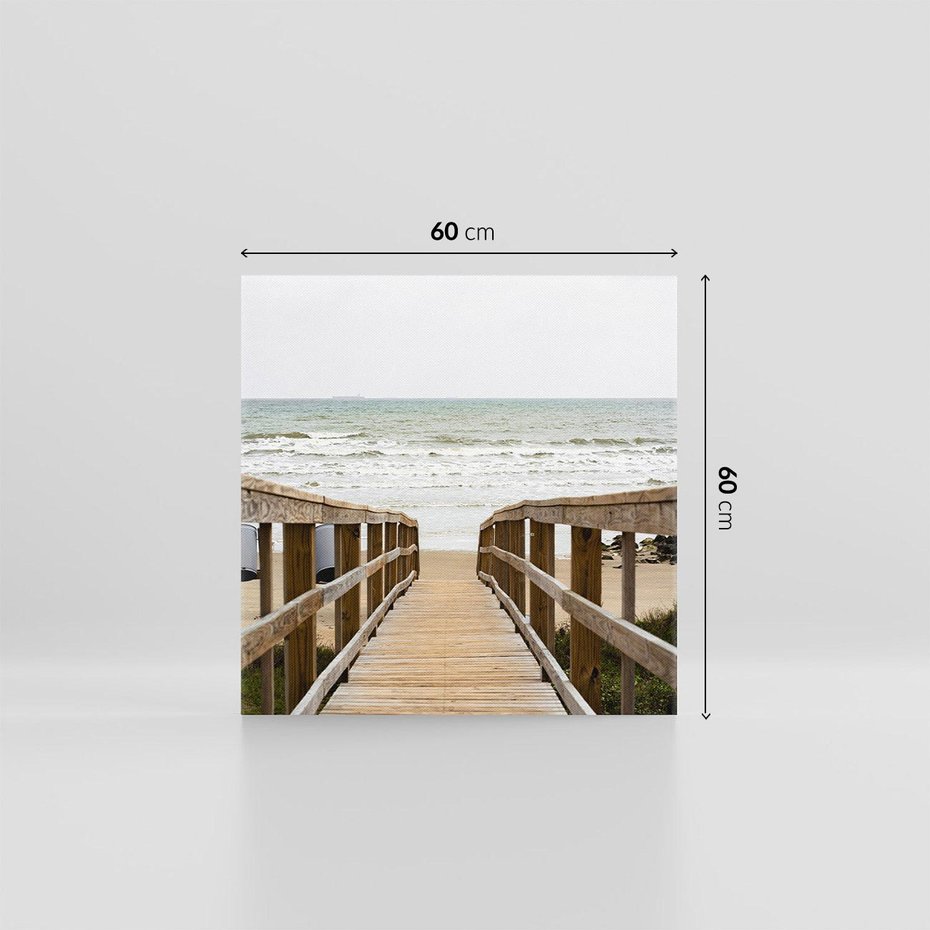 Obraz na płótnie 60x60 - Morze i drewniany pomost - morze, pomost
