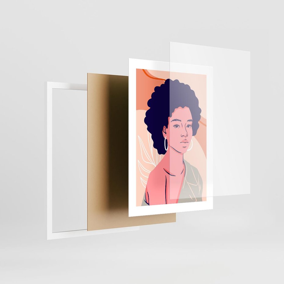 Plakat w ramie 30x40 - Kobiecy Kształt Świata - nowoczesny plakat, styl retro - rama biała