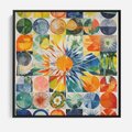 Obraz w ramie 50x50 - Rozkwitające Wzory Abstrakcji - abstrakcyjny obraz, mnogość kolorów - rama czarna