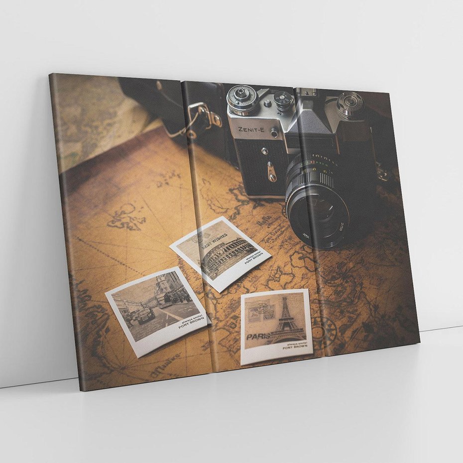 Obraz na płótnie 120x80 - Retro Aparat Zdjęciowy - retro, aparat
