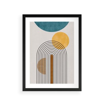 Plakat w ramie 30x40 - Wewnętrzne Labirynty Form - styl mid century, nowoczesna sztuka - rama czarna